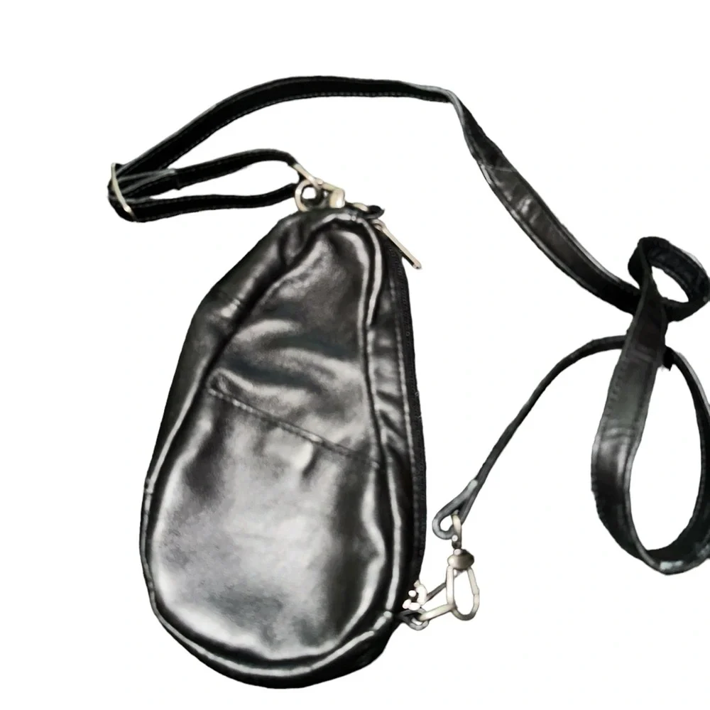 AmeriBag 8” black mini leather Baglett - Picture 2 of 3